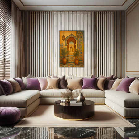 Q/R sur le Tableau Décoratif pour Salon Marocain