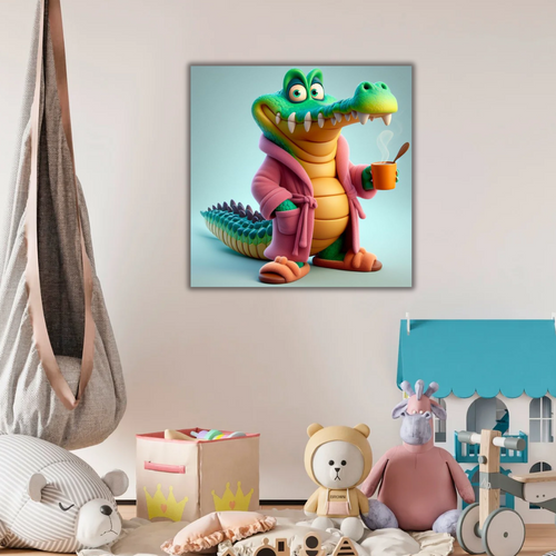 Tableau enfant – Crocodile en robe de chambre