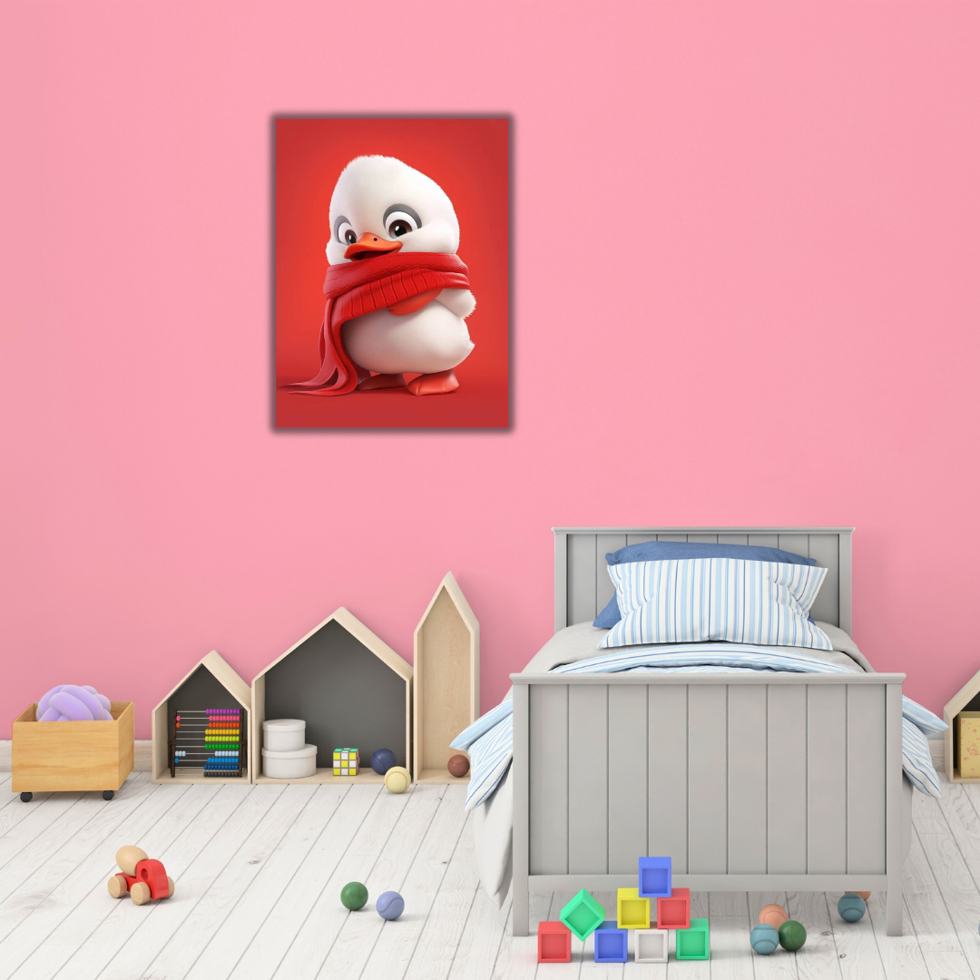 Tableau pour chambre enfant – Canard mignon rouge - Tabluxe