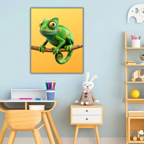 Tableau Caméléon Vert – Décoration Chambre Enfant