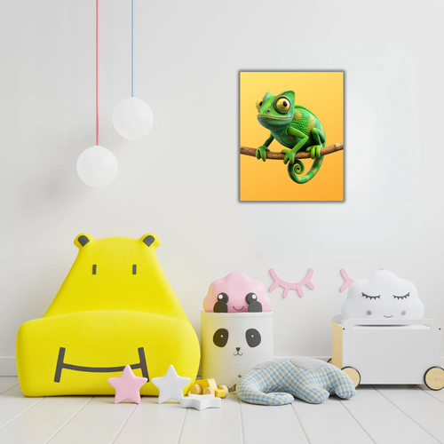 Tableau Caméléon Vert – Décoration Chambre Enfant - Tabluxe
