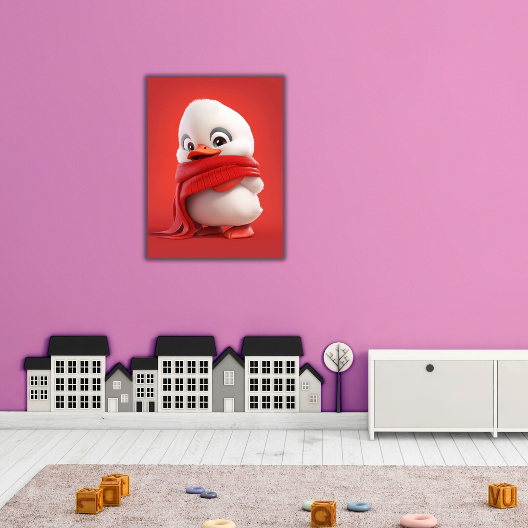 Tableau pour chambre enfant – Canard mignon rouge - Tabluxe