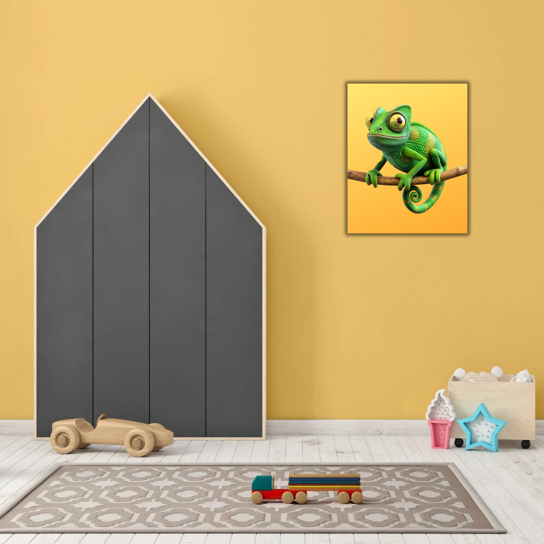 Tableau Caméléon Vert – Décoration Chambre Enfant - Tabluxe