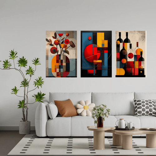 Ensemble de 3 tableaux artistiques modernes - Tabluxe
