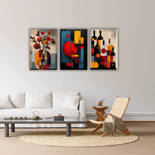 Ensemble de 3 tableaux artistiques modernes