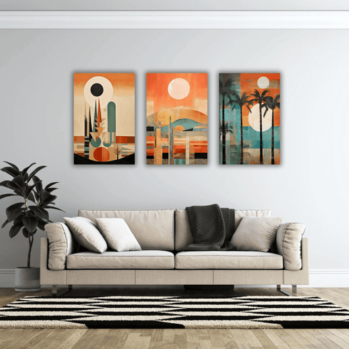 Ensemble de 3 tableaux imprimés sur toile