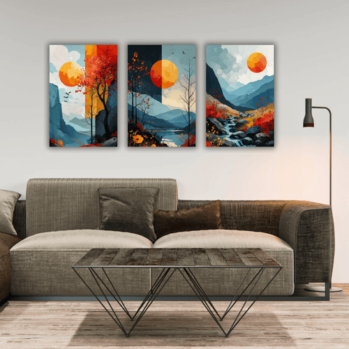 3 Tableaux Artistiques Représentant la Nature