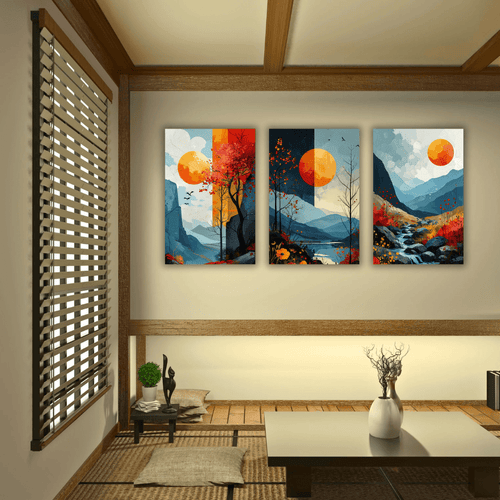 3 Tableaux Artistiques Représentant la Nature - Tabluxe
