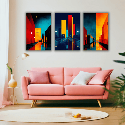 Trois Tableaux Vifs Imprimés sur Toile