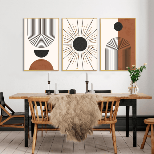 3 Tableaux Muraux Abstraits Design Géométrique