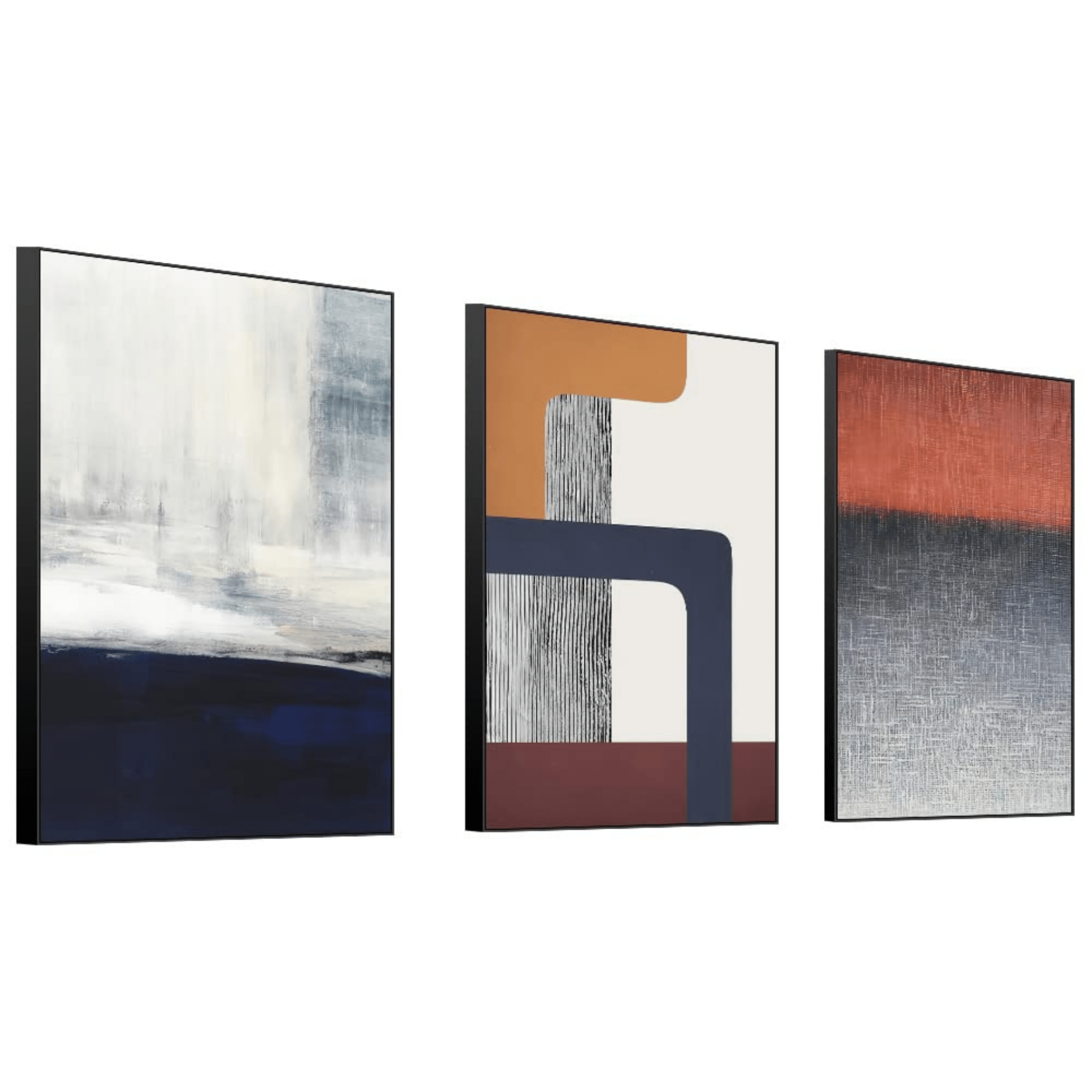 Ensemble de 3 Tableaux Muraux Abstraits - Tabluxe