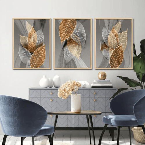 Triptyque abstrait imprimé pour une décoration moderne - Tabluxe
