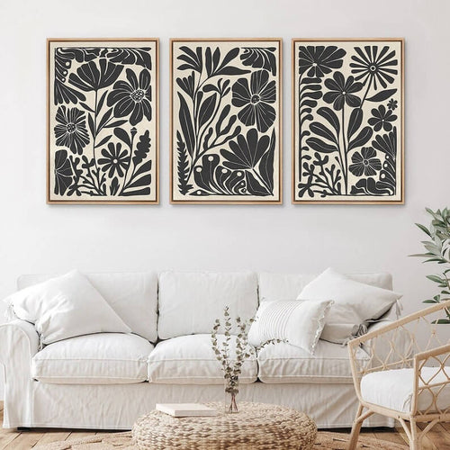 3 Tableaux muraux avec cadre de luxe
