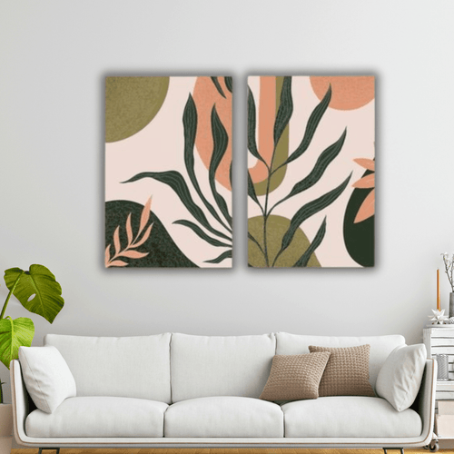 2 Tableaux Artistiques Abstraits Imprimés sur Toile