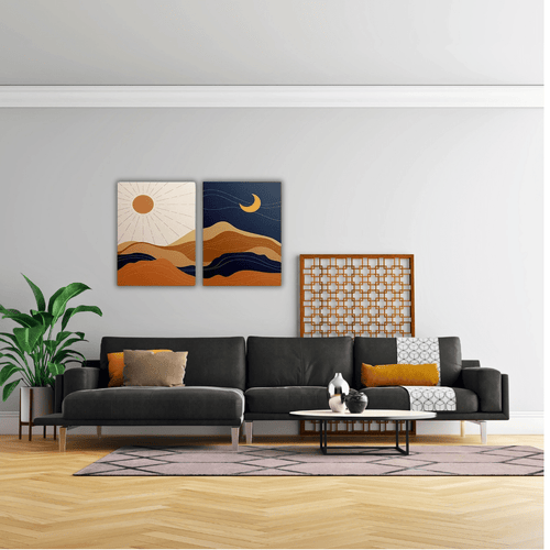 Deux tableaux imprimés sur toile : l’aube et le croissant - Tabluxe
