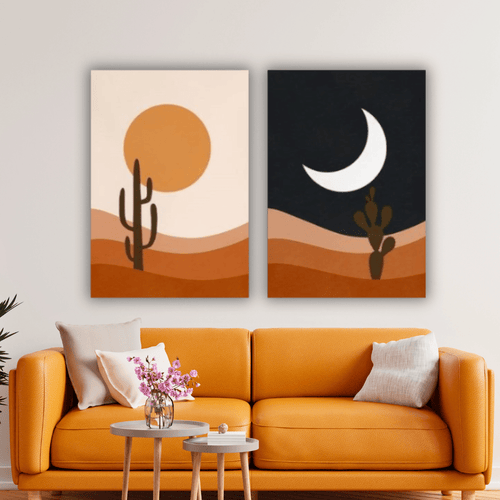 Duo de Tableaux Abstraits sur Toile