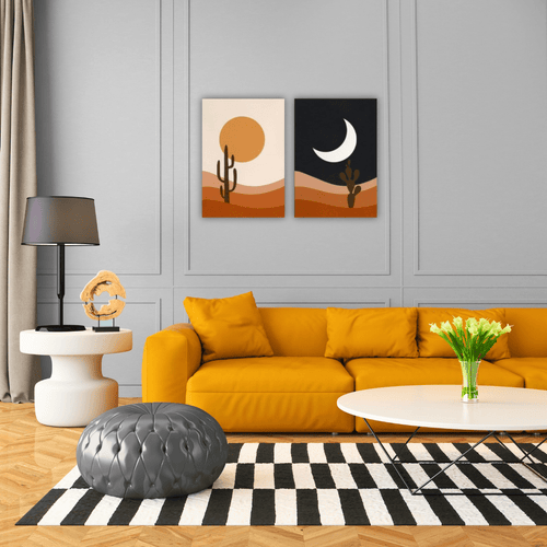 Duo de Tableaux Abstraits sur Toile - Tabluxe
