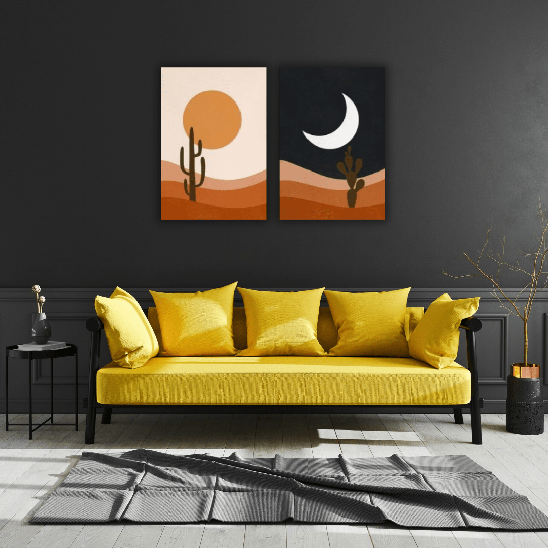 Duo de Tableaux Abstraits sur Toile - Tabluxe