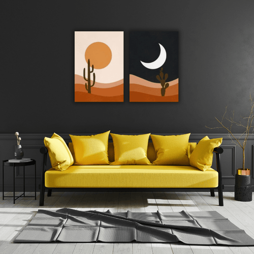 Duo de Tableaux Abstraits sur Toile - Tabluxe
