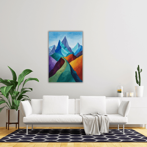 Exploration abstraite des montagnes colorées