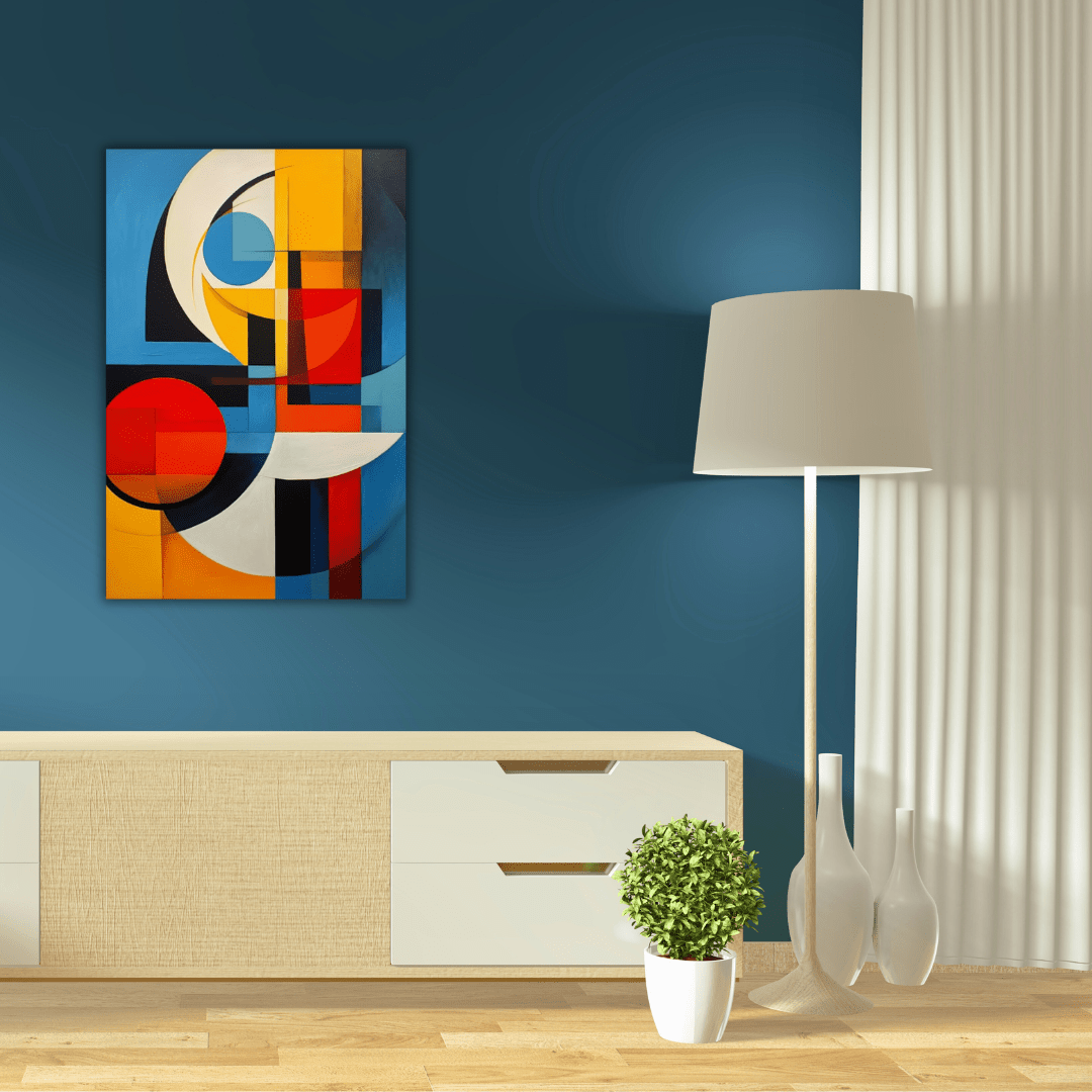 Tableau abstrait imprimé sur toile avec couleurs vives - Tabluxe