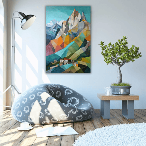 Tableau artistique d'une série de cordes colorées
