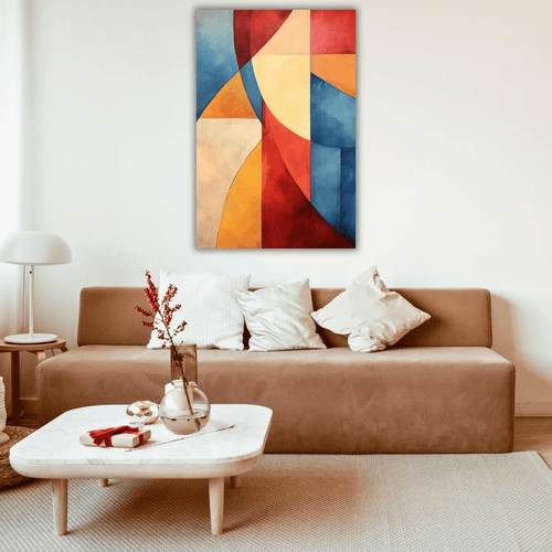 Tableau Décoratif avec Motifs Géométriques Colorés
