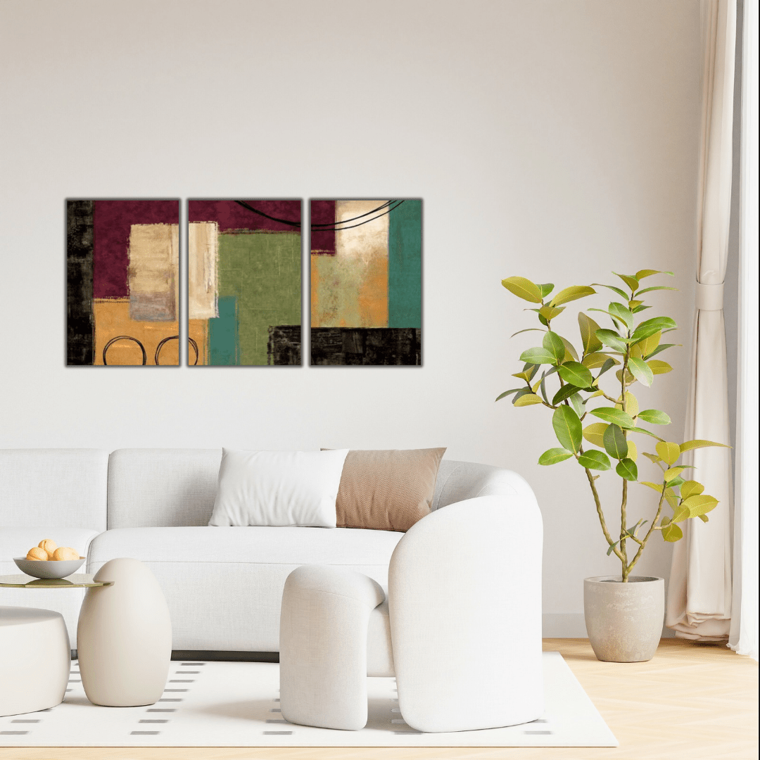 Trois tableaux abstraits imprimés pour enrichir la décoration de votre maison - Tabluxe