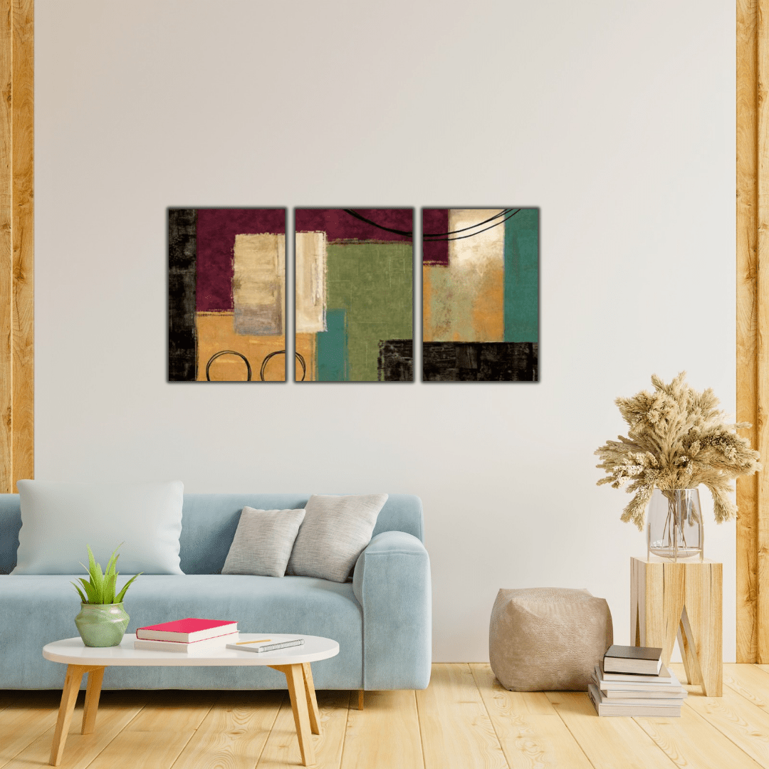 Trois tableaux abstraits imprimés pour enrichir la décoration de votre maison - Tabluxe