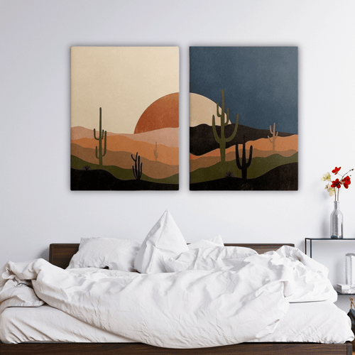 Tableaux imprimés représentant le coucher du soleil
