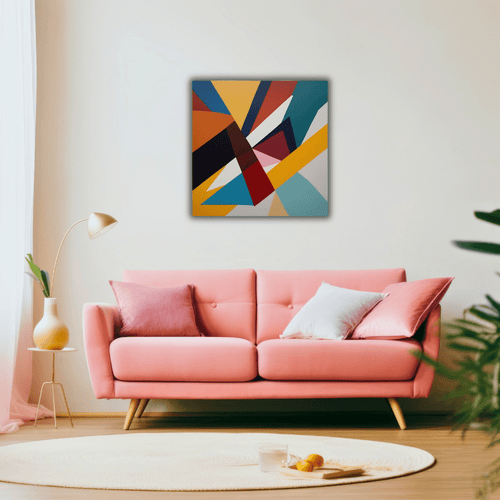 Tableau Abstrait Carré sur Toile Artistique