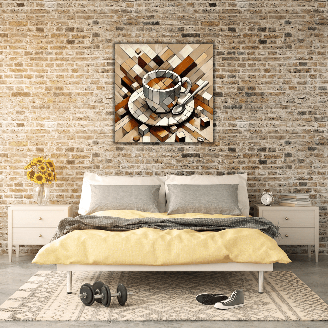 Tableau artistique imprimé sur toile tasse café - Tabluxe