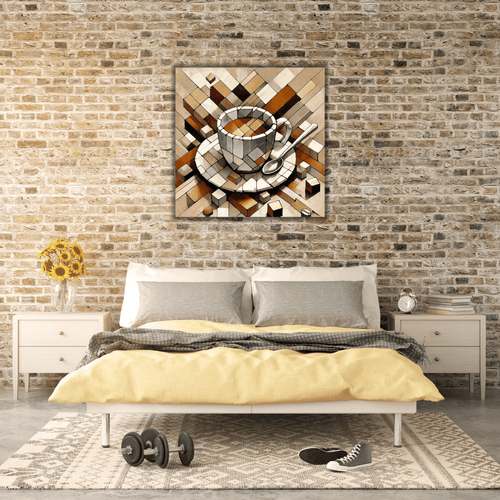 Tableau artistique imprimé sur toile tasse café - Tabluxe
