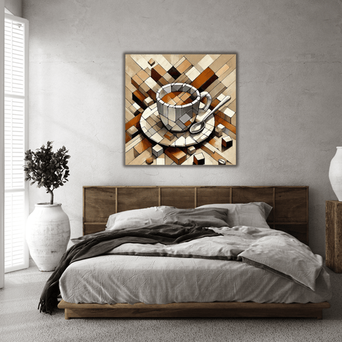 Tableau artistique imprimé sur toile tasse café - Tabluxe
