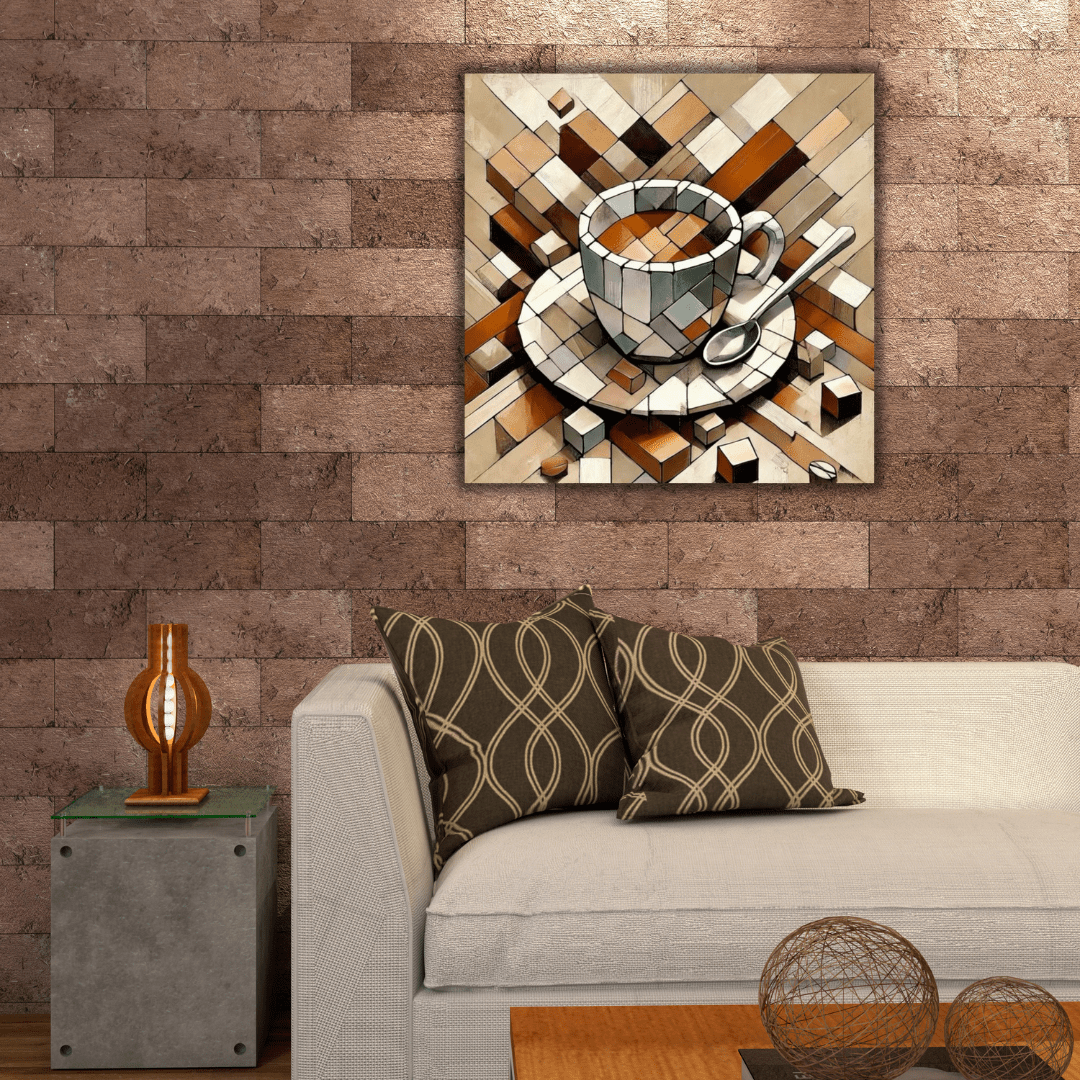 Tableau artistique imprimé sur toile tasse café - Tabluxe