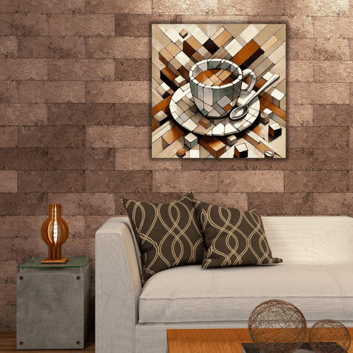 Tableau artistique imprimé sur toile tasse café - Tabluxe
