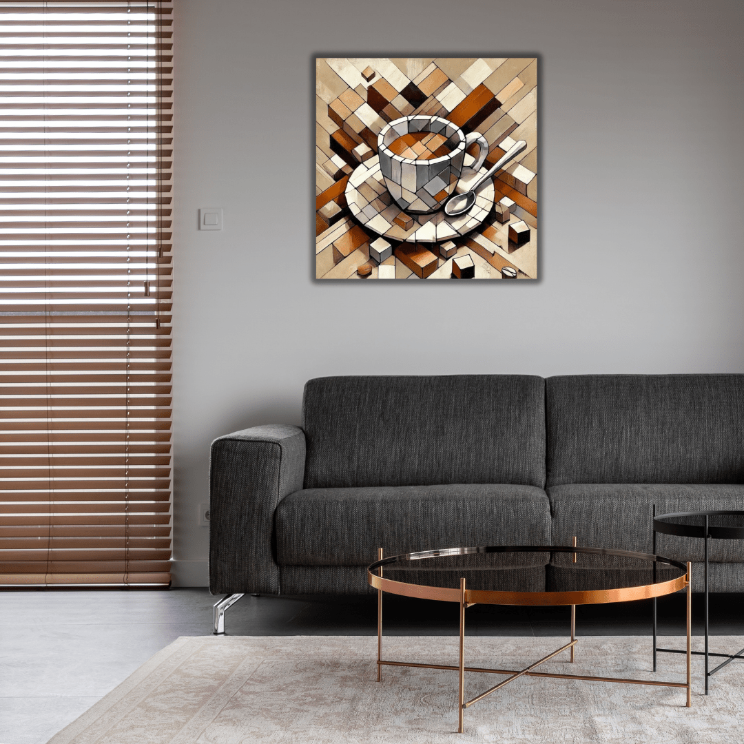 Tableau artistique imprimé sur toile tasse café - Tabluxe