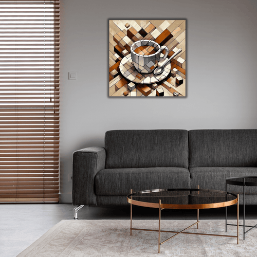 Tableau artistique imprimé sur toile tasse café - Tabluxe
