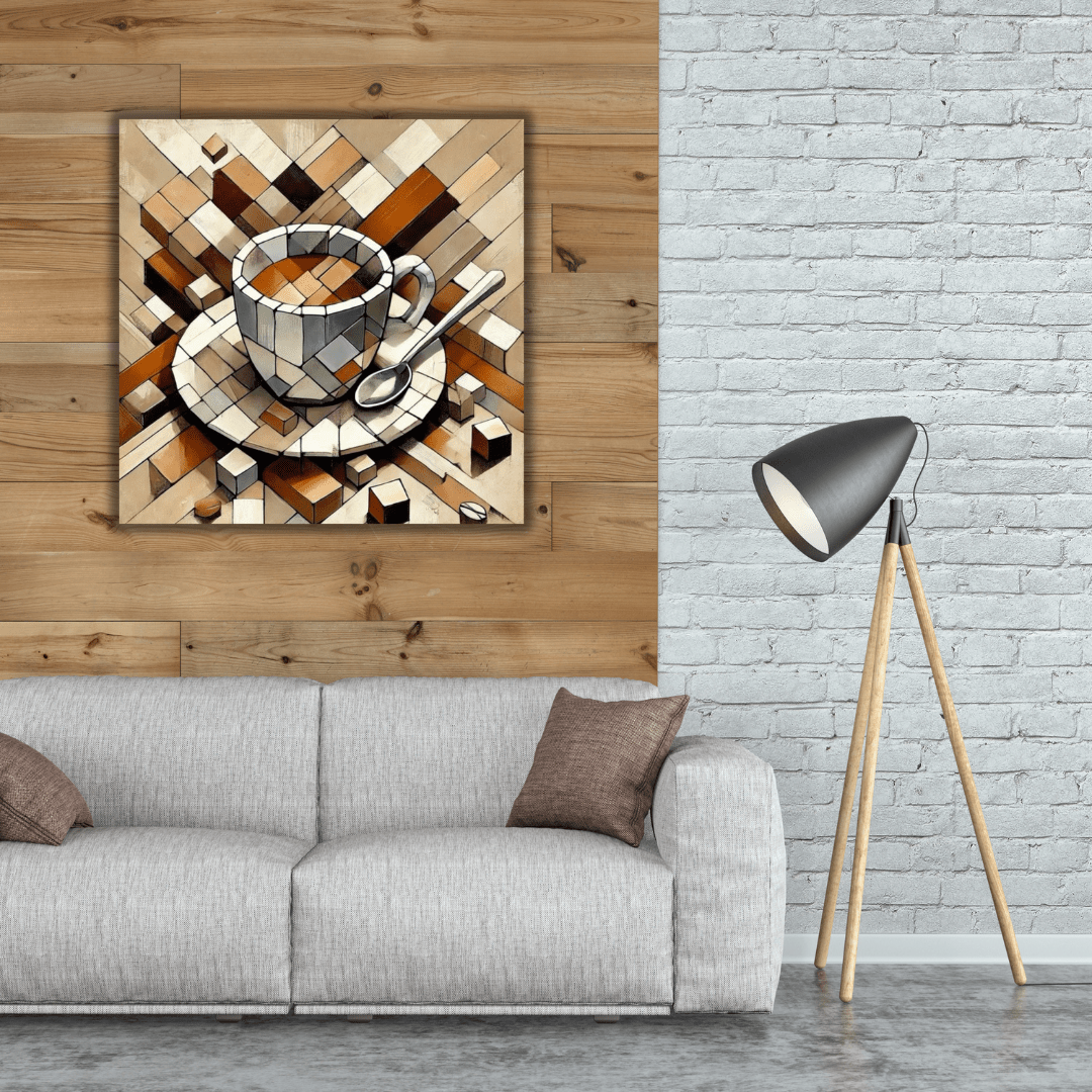 Tableau artistique imprimé sur toile tasse café - Tabluxe
