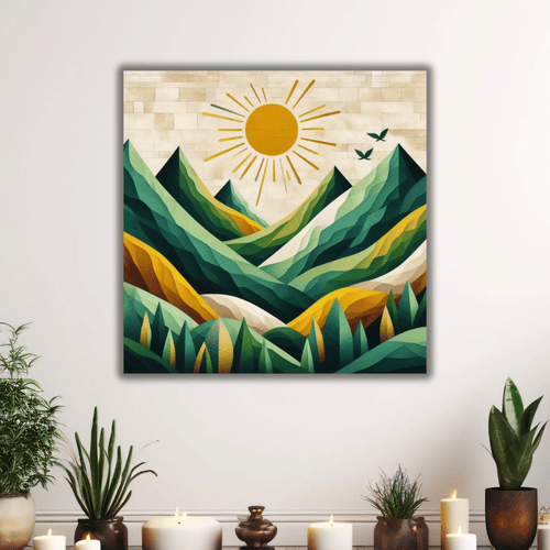 Tableau imprimé naturel aux nuances vert apaisantes