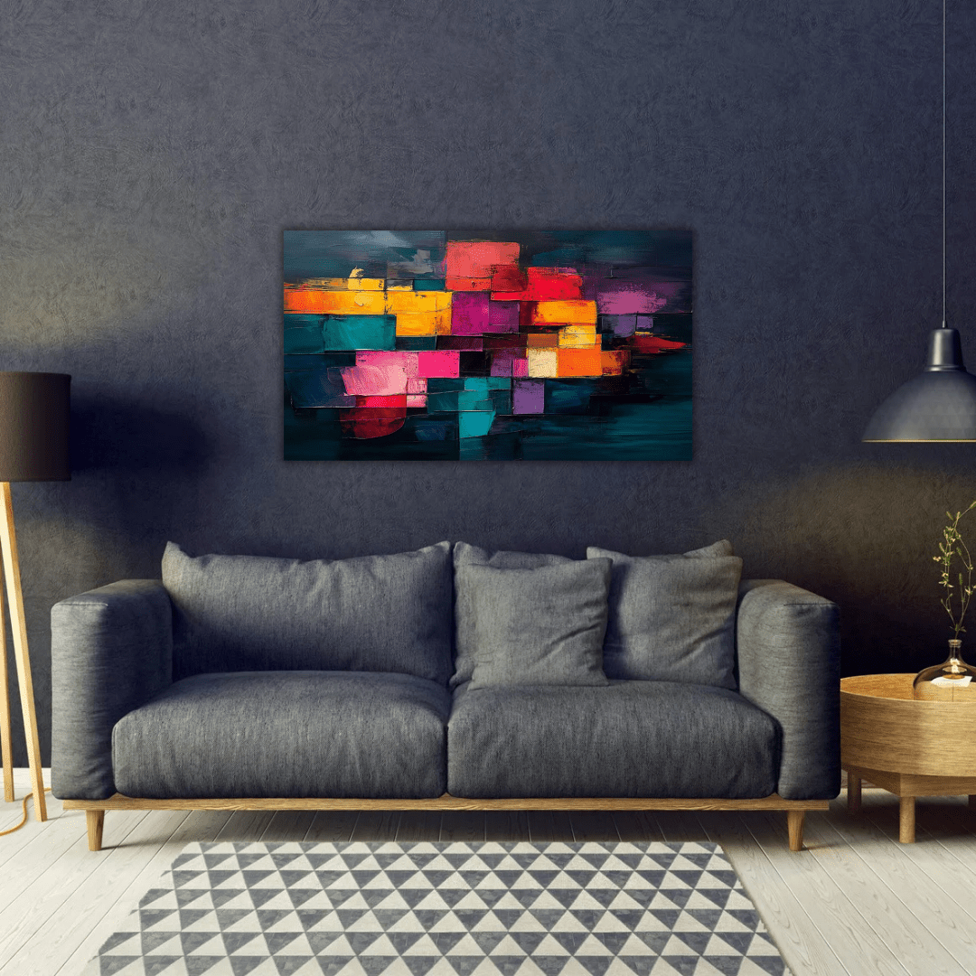 Une œuvre abstraite vibrante et émotive sur toile - Tabluxe