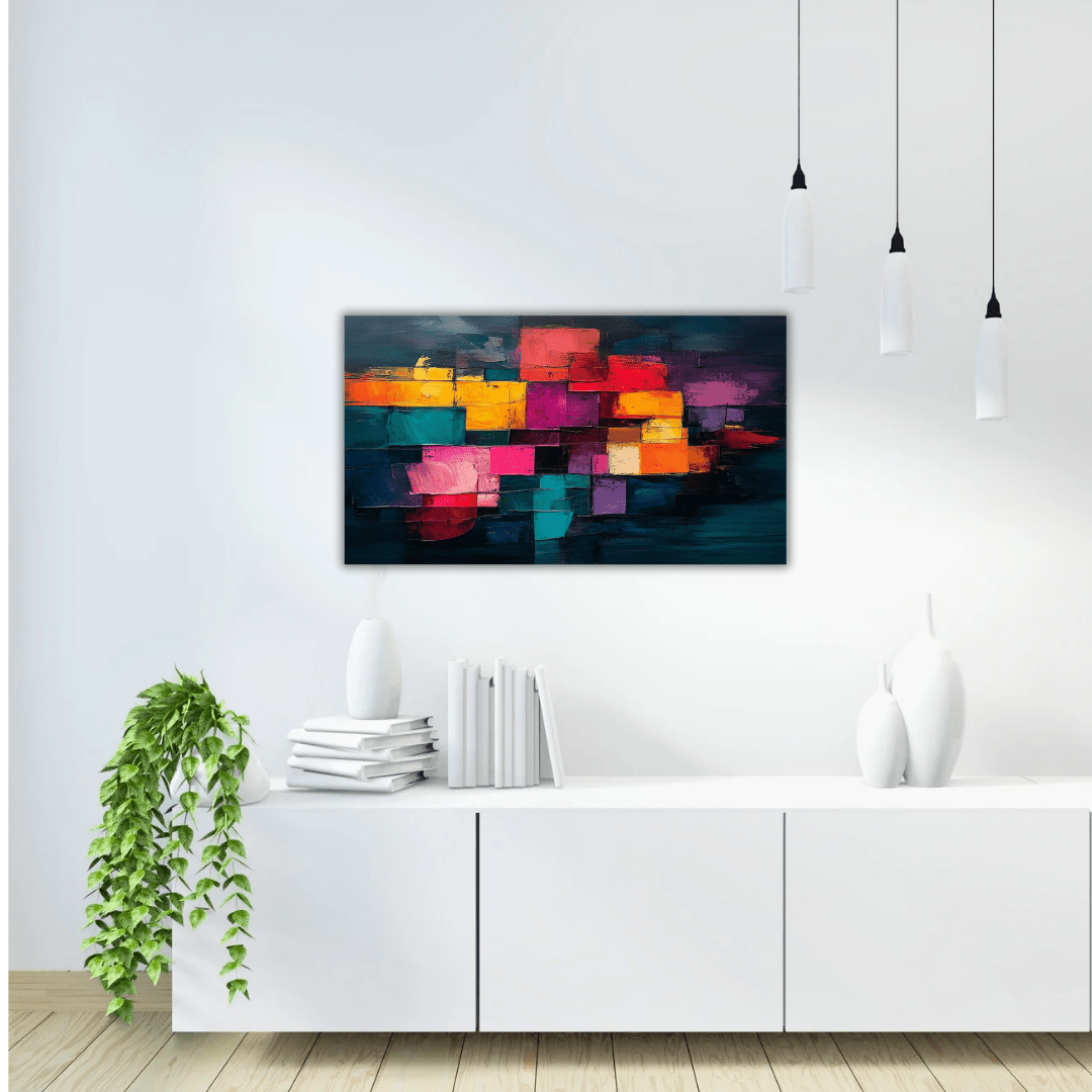 Une œuvre abstraite vibrante et émotive sur toile - Tabluxe