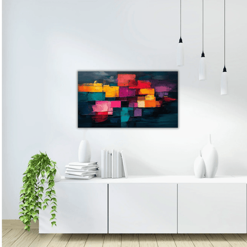 Une œuvre abstraite vibrante et émotive sur toile