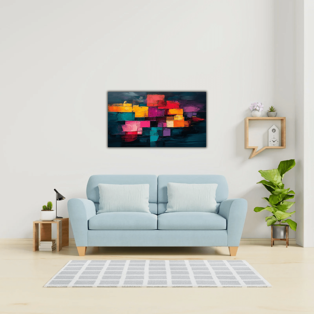 Une œuvre abstraite vibrante et émotive sur toile - Tabluxe