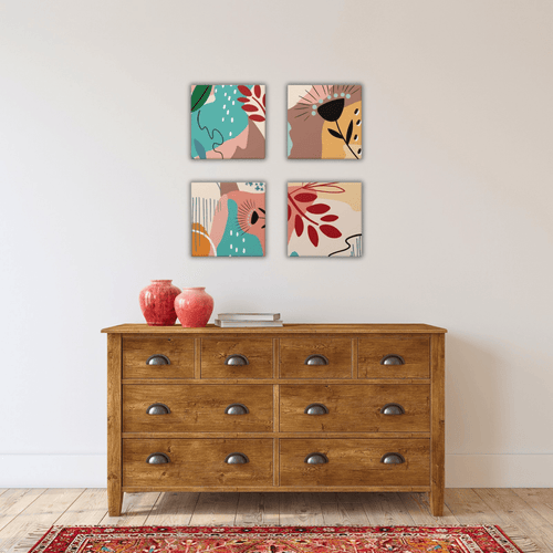 Élégance et modernité : 4 tableaux abstraits sur toile - Tabluxe
