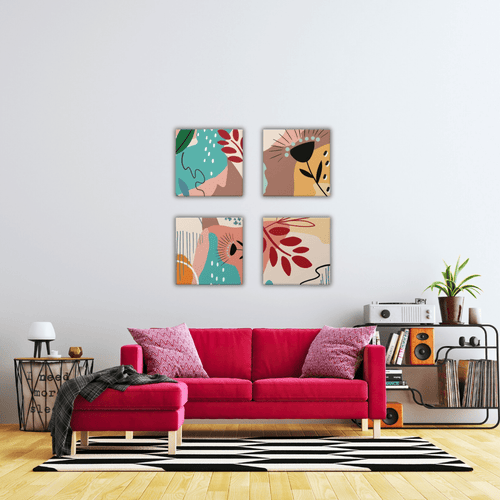 Élégance et modernité : 4 tableaux abstraits sur toile - Tabluxe

