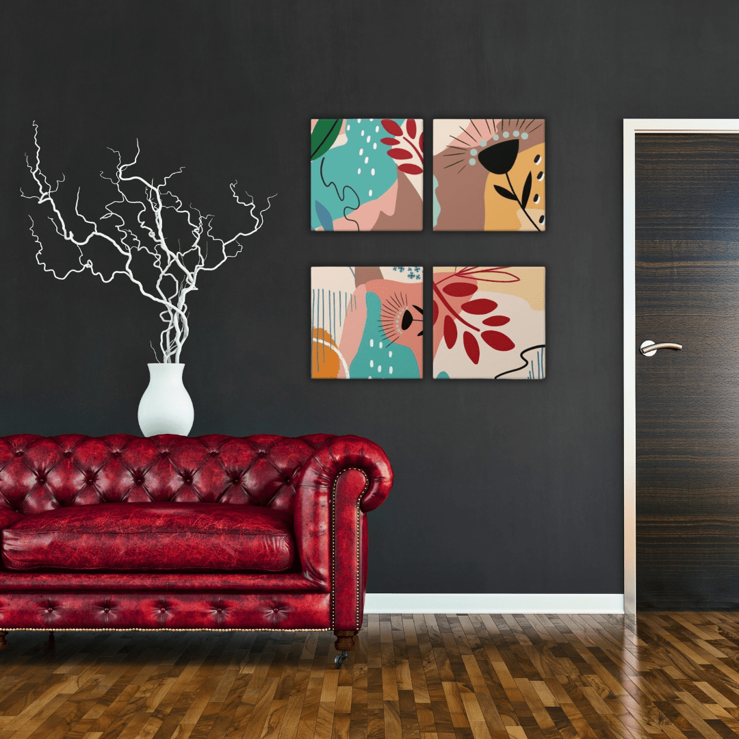 Élégance et modernité : 4 tableaux abstraits sur toile - Tabluxe