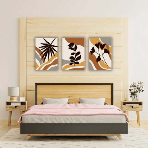 Ensemble de 3 Tableaux Abstraits Imprimés sur Toile - Tabluxe

