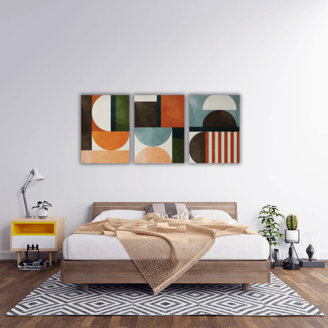 Ensemble de Tableaux Abstraits sur Toile pour Décoration Élégante - Tabluxe