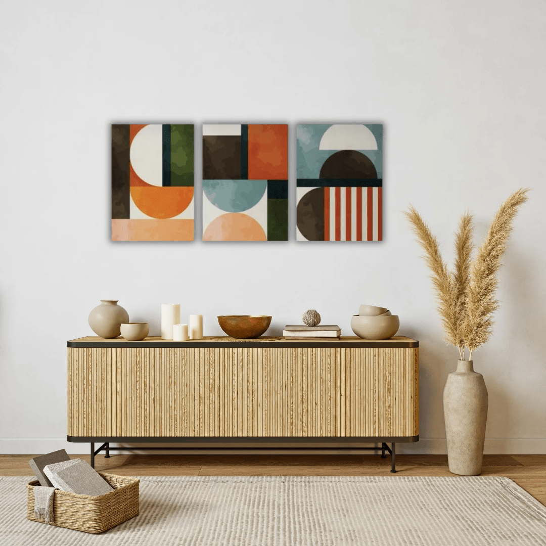 Ensemble de Tableaux Abstraits sur Toile pour Décoration Élégante - Tabluxe